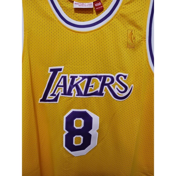 Kobe Bryant #8 (Mitchell/Ness)-(Lakers)-(Yellow)-(Jersey)-(New Cond.)-(M)-$93.00 - Picture 9 of 13